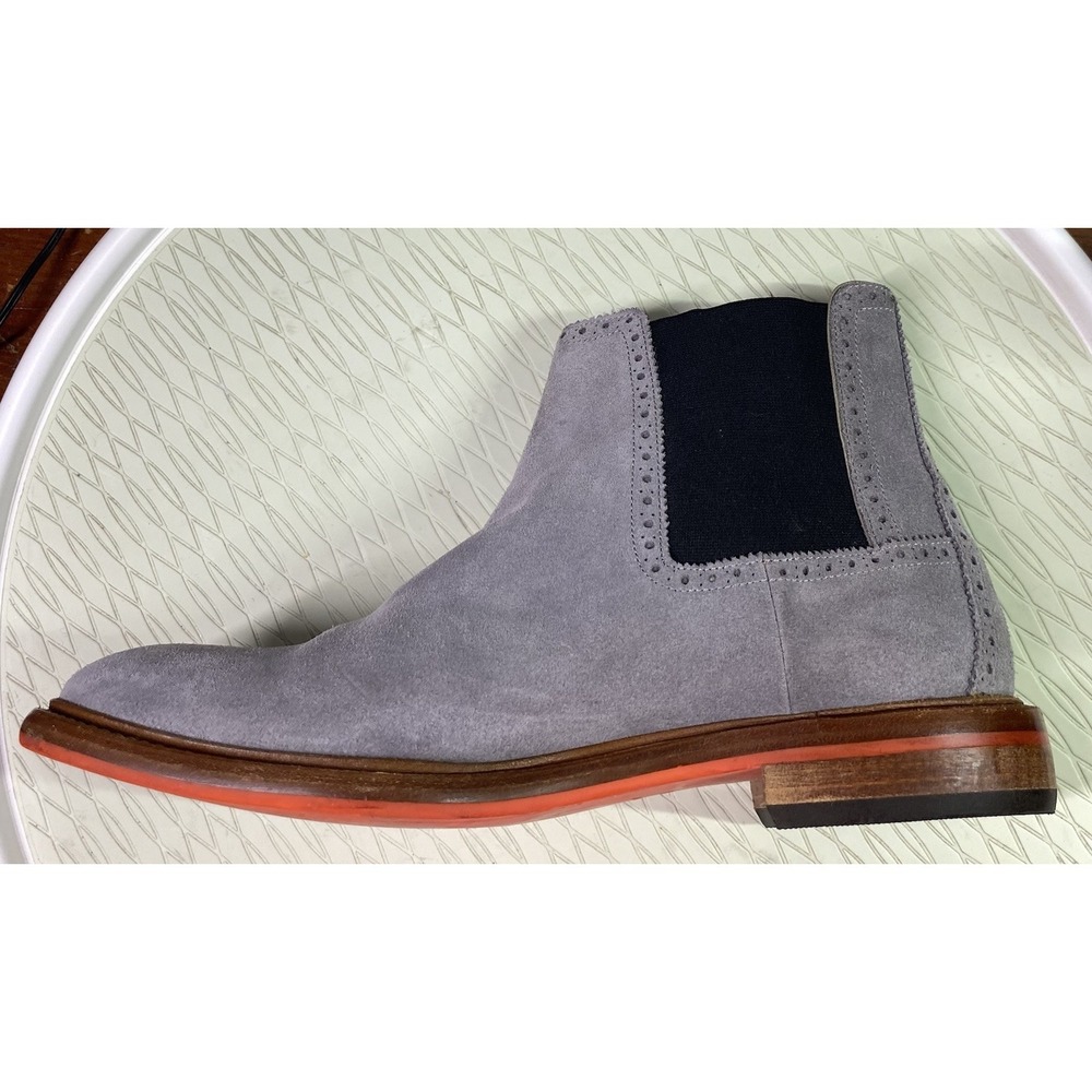 Barneys Of New York Men's Suede Leather Gray  Bootie‎ Ankle Boot Sz. 9 M Italy - Picture 8 of 11